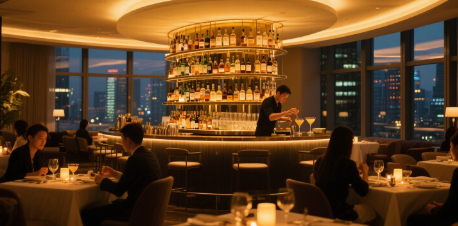 The interior environment of the restaurant creates a warm and comfortable dining atmosphere.